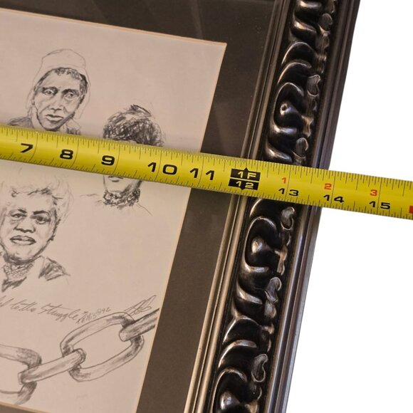 Set of 2 Framed Hand Signed Black History Graphite Drawings by T. Ellis - Picture 11 of 14